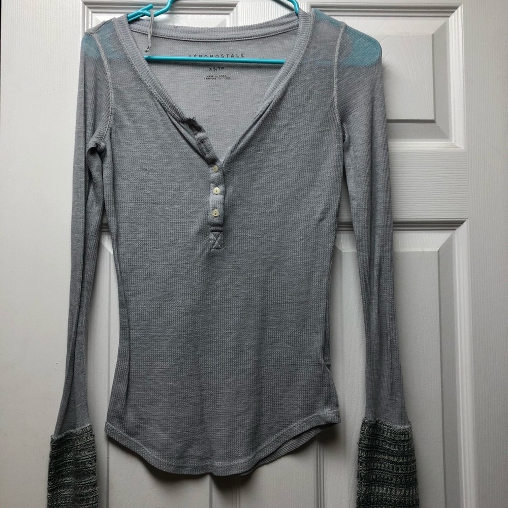 Gray long sleeved shirt